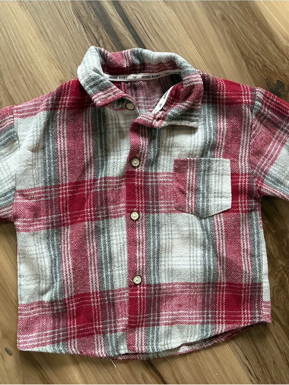 Red Plaid Button-Up Shirt for Kids
